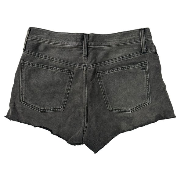 Madewell Size 28 Relaxed Denim Button Fly Cut Off Black Jean Shorts - Picture 2 of 6